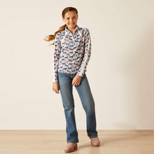 Load image into Gallery viewer, Ariat Youth Sunstopper 3.0 1/4 Zip Baselayer Printed Ponies