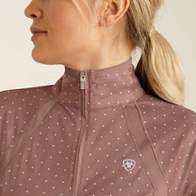 Load image into Gallery viewer, Ariat Sunstopper 3.0 1/4 Zip Baselayer Twilight Mauve Dot