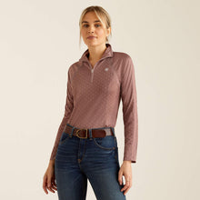 Load image into Gallery viewer, Ariat Sunstopper 3.0 1/4 Zip Baselayer Twilight Mauve Dot