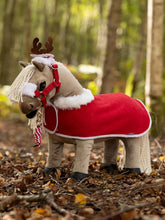 Load image into Gallery viewer, Toy Pony Christmas Rug Set-Red