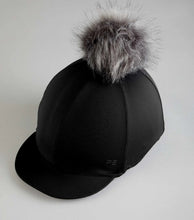 Load image into Gallery viewer, Premier Equine Jersey Hat Silk with Faux Fur Pom Pom