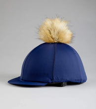 Load image into Gallery viewer, Premier Equine Jersey Hat Silk with Faux Fur Pom Pom