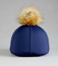 Load image into Gallery viewer, Premier Equine Jersey Hat Silk with Faux Fur Pom Pom