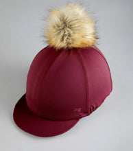 Load image into Gallery viewer, Premier Equine Jersey Hat Silk with Faux Fur Pom Pom