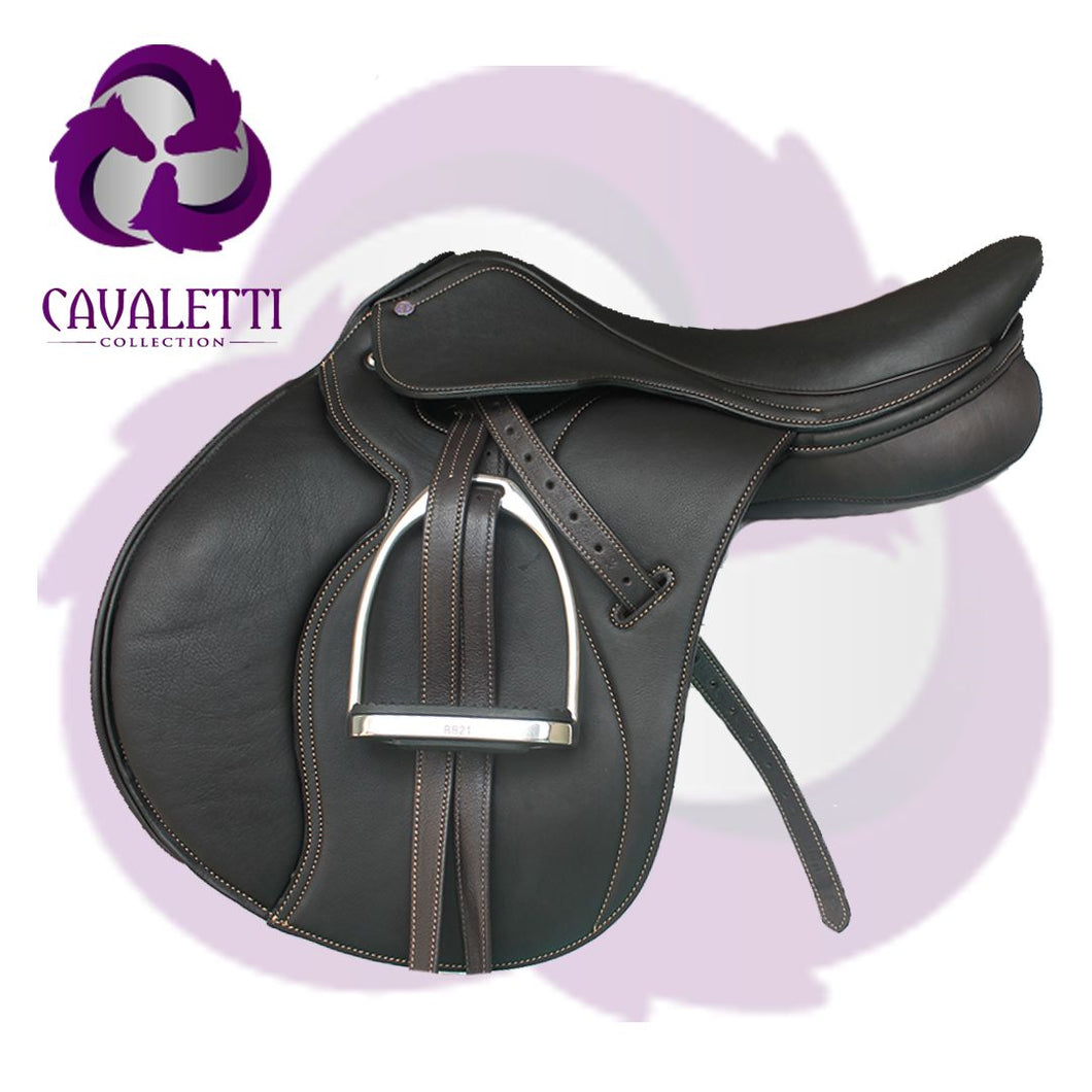 Cavaletti Collection Scirocco Stirrup Leathers Brown with Cream Stitching