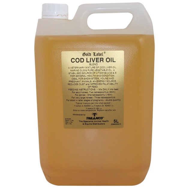 Gold Label Cod Liver Oil 5ltr Horse Rider Equestrian Retailer