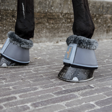 Load image into Gallery viewer, Kentucky Horsewear Sheepskin Leather Overreach Boots Grey/Grey
