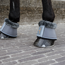 Load image into Gallery viewer, Kentucky Horsewear Sheepskin Leather Overreach Boots Grey/Grey