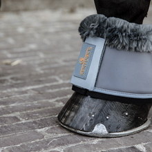 Load image into Gallery viewer, Kentucky Horsewear Sheepskin Leather Overreach Boots Grey/Grey