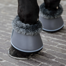 Load image into Gallery viewer, Kentucky Horsewear Sheepskin Leather Overreach Boots Grey/Grey