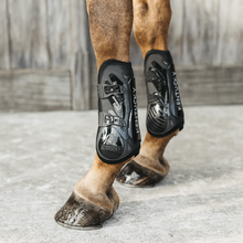 Load image into Gallery viewer, Kentucky Bamboo Shield Tendon Boots with Elastic Straps Black
