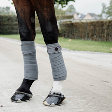 Load image into Gallery viewer, Kentucky Horsewear Polar Fleece Pearls Bandages Grey