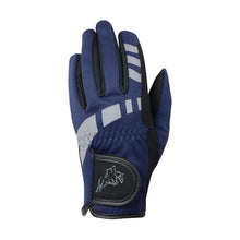 Load image into Gallery viewer, Hy Equestrian Extreme Reflective Softshell Gloves Child Navy