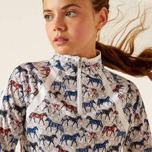 Load image into Gallery viewer, Ariat Youth Sunstopper 3.0 1/4 Zip Baselayer Printed Ponies
