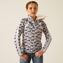 Load image into Gallery viewer, Ariat Youth Sunstopper 3.0 1/4 Zip Baselayer Printed Ponies
