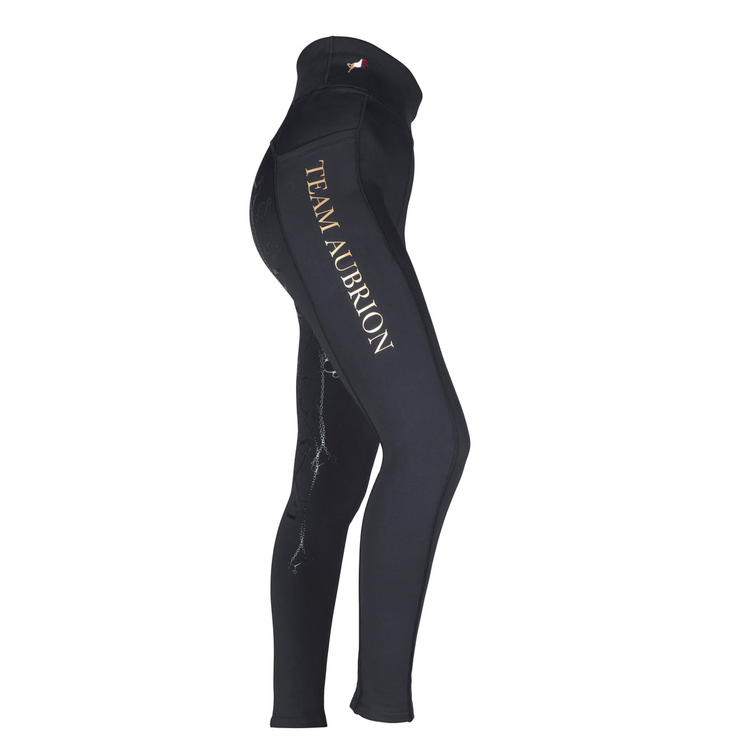 Aubrion Team Winter Riding Tights Young Rider Black