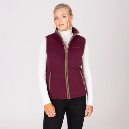 Aubrion Core Fleece Gilet Maroon