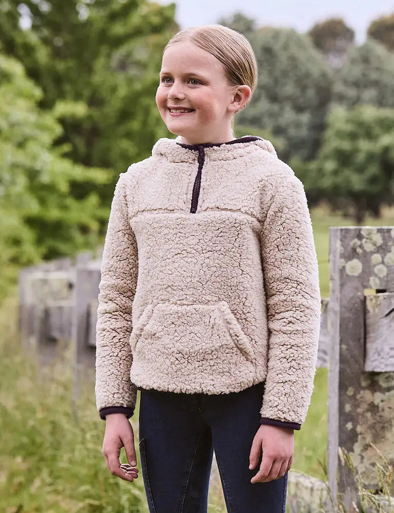 Dublin Kids Talia Teddy Pullover Natural/Plum