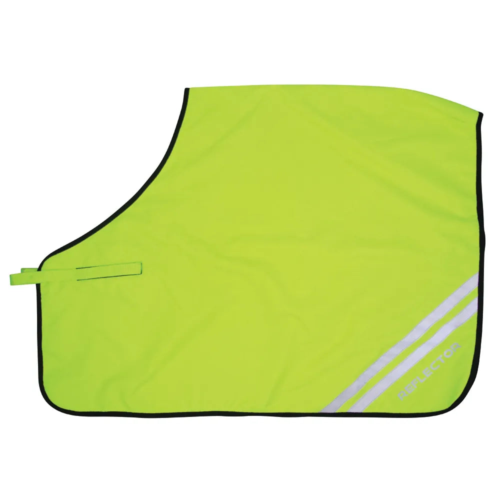 Reflector Quarter Mesh Exercise Sheet by Hy Equestrian Yellow
