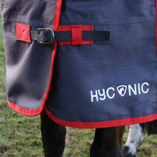 Load image into Gallery viewer, HyCONIC 0g Turnout Rug Charcoal/Red
