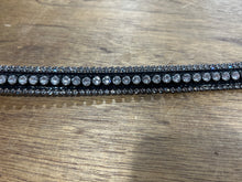 Load image into Gallery viewer, Dobert Classic Straight Browband 3 Row Crystals Black X Full
