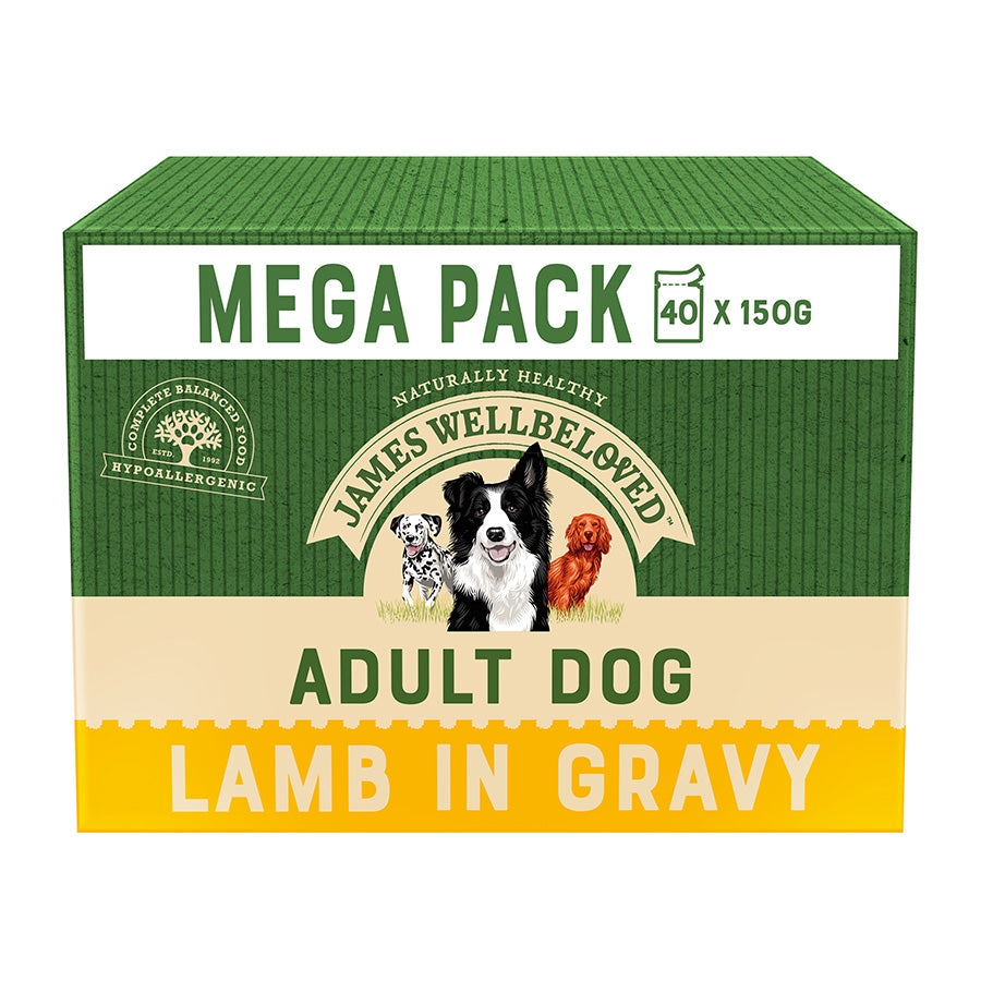 James Wellbeloved Adult Wet Dog Food Lamb In Gravy 40 Pack