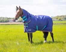 Load image into Gallery viewer, Shires Tempest Original 100 Turnout Combo Rug Navy Blue
