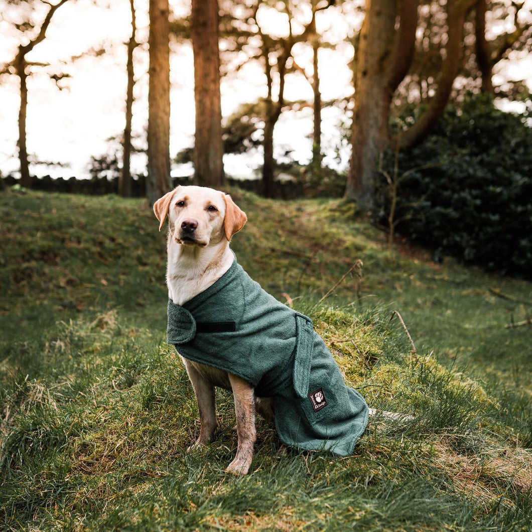 Danish Design Dog Robe Towelling Green - 50 Cm (20