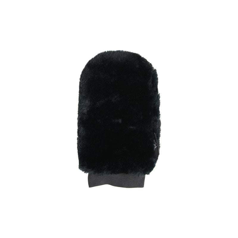 Grooming Deluxe Sheepskin Grooming Mitt Black