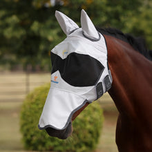 Load image into Gallery viewer, Shires Flyguard Pro Sun Shade Fly Mask With Ears White
