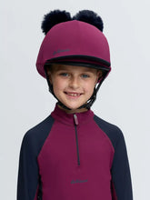 Load image into Gallery viewer, LeMieux Mini Double Pom Hat Silk Blackberry
