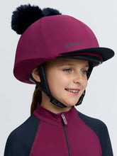 Load image into Gallery viewer, LeMieux Mini Double Pom Hat Silk Blackberry
