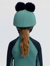Load image into Gallery viewer, LeMieux Mini Double Pom Hat Silk Navy/Aloe
