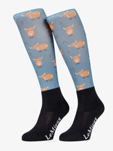Load image into Gallery viewer, LeMieux Footsie Socks Highland Cow/Aloe
