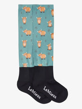 Load image into Gallery viewer, LeMieux Footsie Socks Highland Cow/Aloe
