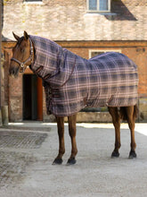 Load image into Gallery viewer, Arika Heritage Check Stable Rug with Neck 100g Cocoa
