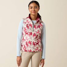 Load image into Gallery viewer, Ariat Youth Bella Reversible Insulated Gilet - Vanilla Ice Horsin’ around
