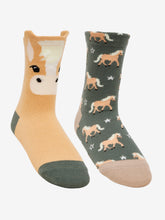 Load image into Gallery viewer, LeMieux Mini Character Socks 2 Pack Haflinger
