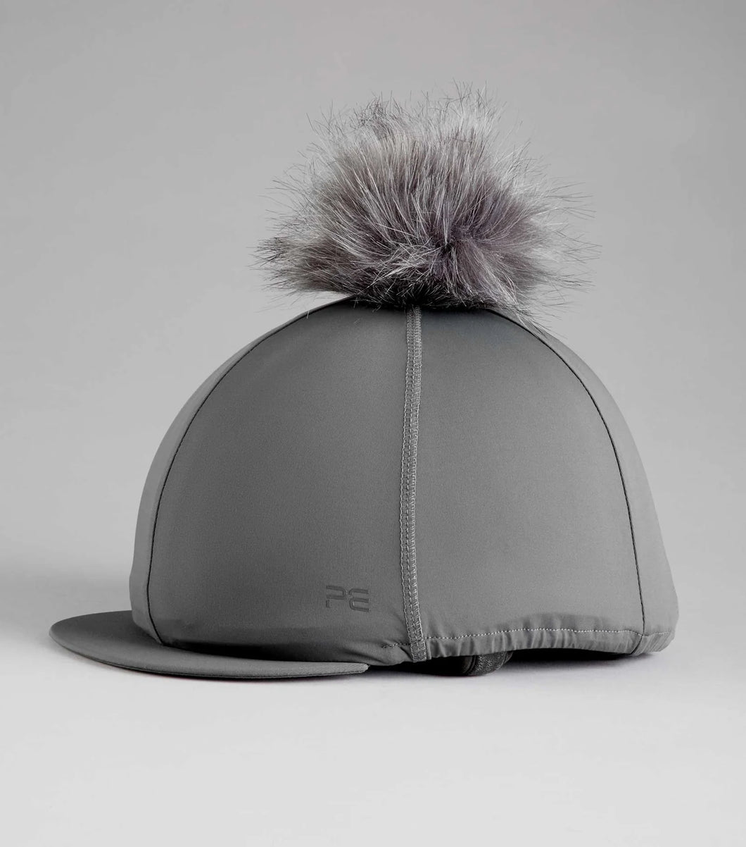 Premier Equine Jersey Hat Silk with Faux Fur Pom Pom