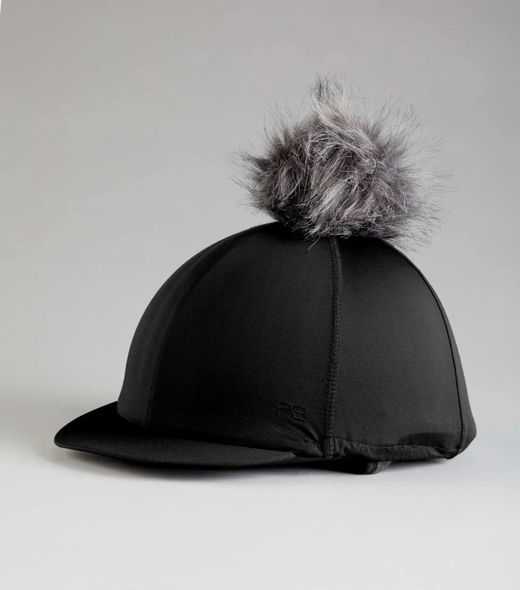 Premier Equine Jersey Hat Silk with Faux Fur Pom Pom