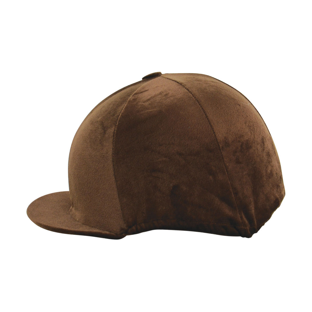 Hy Equestrian Velour Soft Velvet Hat Cover Brown