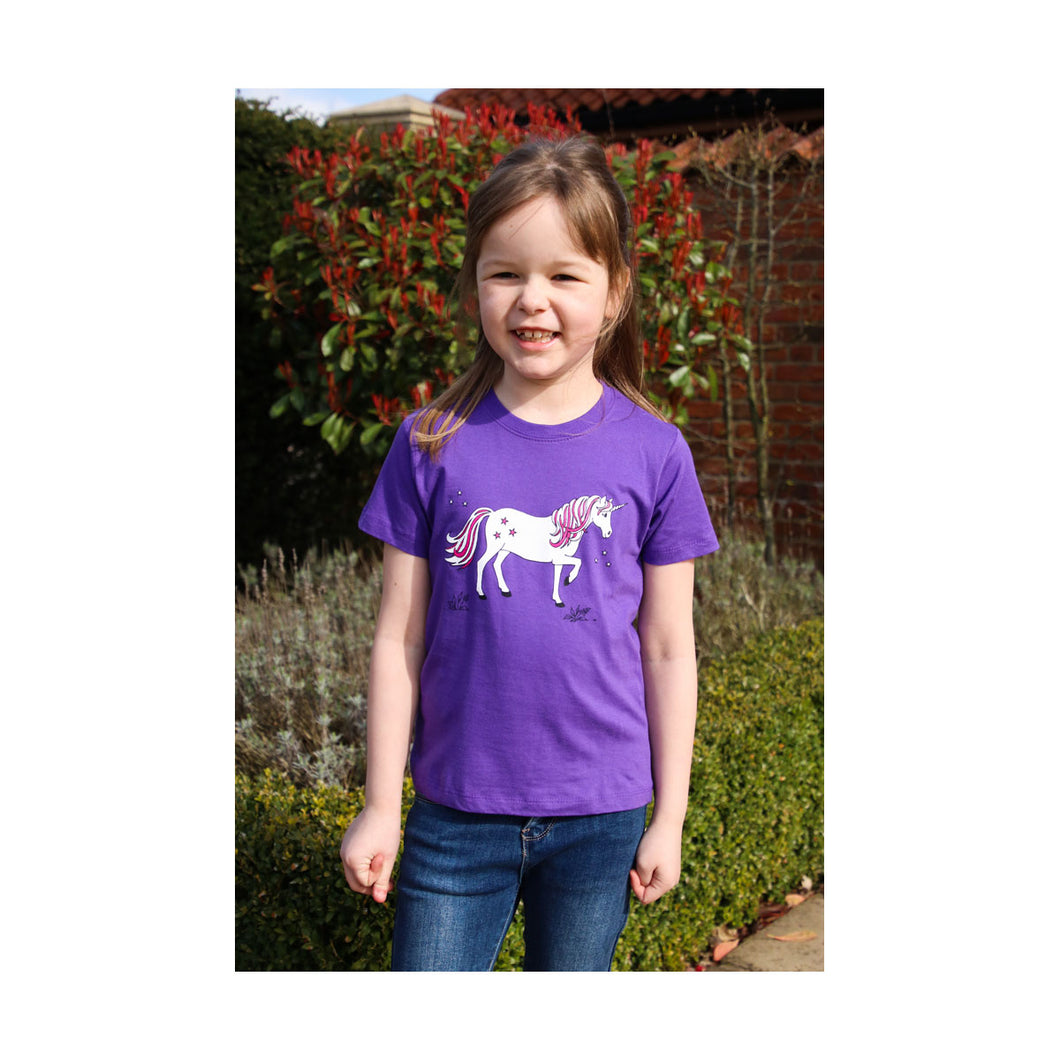 British Country Collection Dancing Unicorn Childs T-Shirt