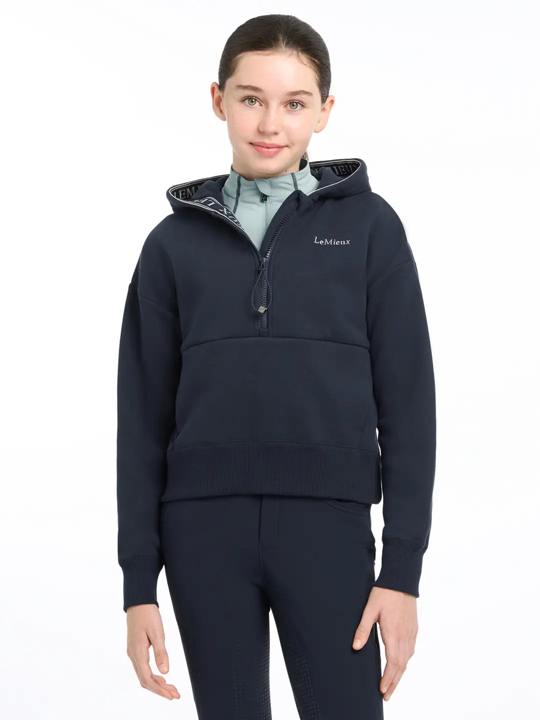 LeMieux Young Rider Hettie 1/2 Zip Hoodie Navy