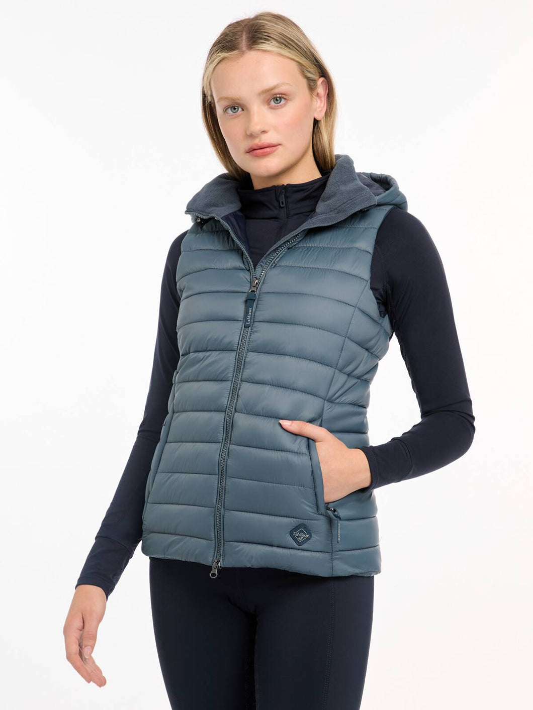 LeMieux Tilly Hooded Puffer Gilet Petrol