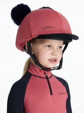 Load image into Gallery viewer, LeMieux Mini Double Pom Hat Silk Cranberry
