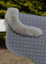 Load image into Gallery viewer, Mattes Eurofit Quilt Jump Semi Lined Pad Grey with Grey Sheepskin Trim
