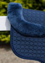 Load image into Gallery viewer, Mattes Eurofit Quilt Jump Semi Lined Pad Navy with Navy Sheepskin Trim
