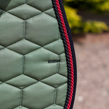 Load image into Gallery viewer, Mattes Eurofit Quilt Sheen GP Pad Khaki with Scarlet Piping
