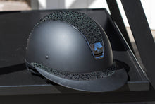Load image into Gallery viewer, Black Miss Shield Shadowmatt Helmet with Black Crystal Medley Top &amp; Frontal Band
