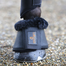Load image into Gallery viewer, Kentucky Horsewear Sheepskin Leather Overreach Boots Black/Black
